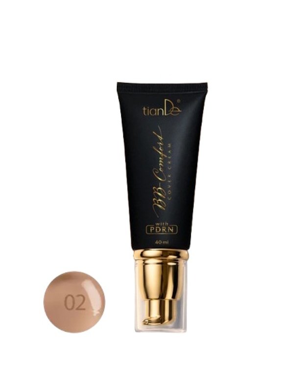 TianDe BB-Comfort maskuojamasis BB kremas su PDRN, 40 ml – 02 Caramel