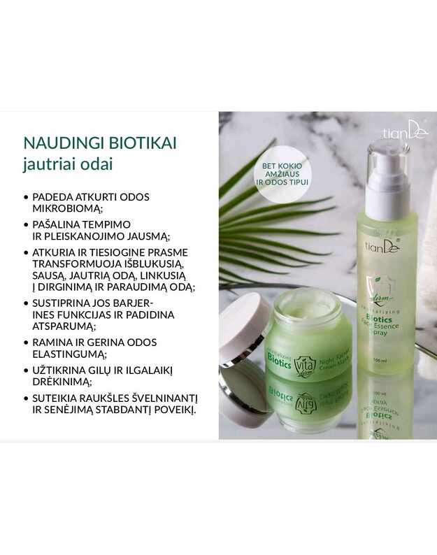 Revitalizing Biotics naktinio kremo kaukė veidui, 50 g.