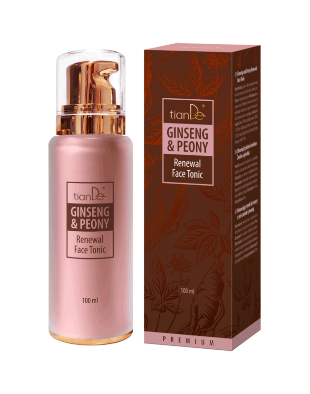 Regeneruojantis veido tonikas su ženšeniu ir bijūnais, 100 ml.