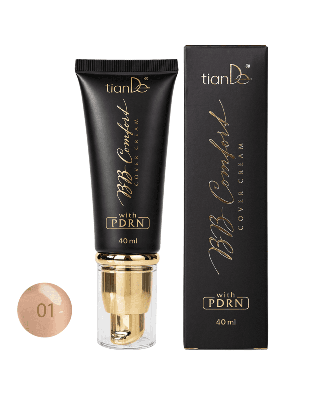 TianDe BB-Comfort maskuojamasis BB kremas su PDRN, 40 ml – 01 Vanilla