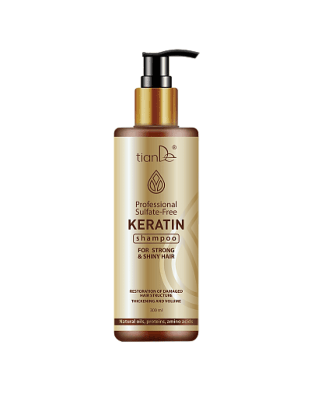 Profesionalus keratino šampūnas be sulfatų, 300 ml – pažeistiems plaukams