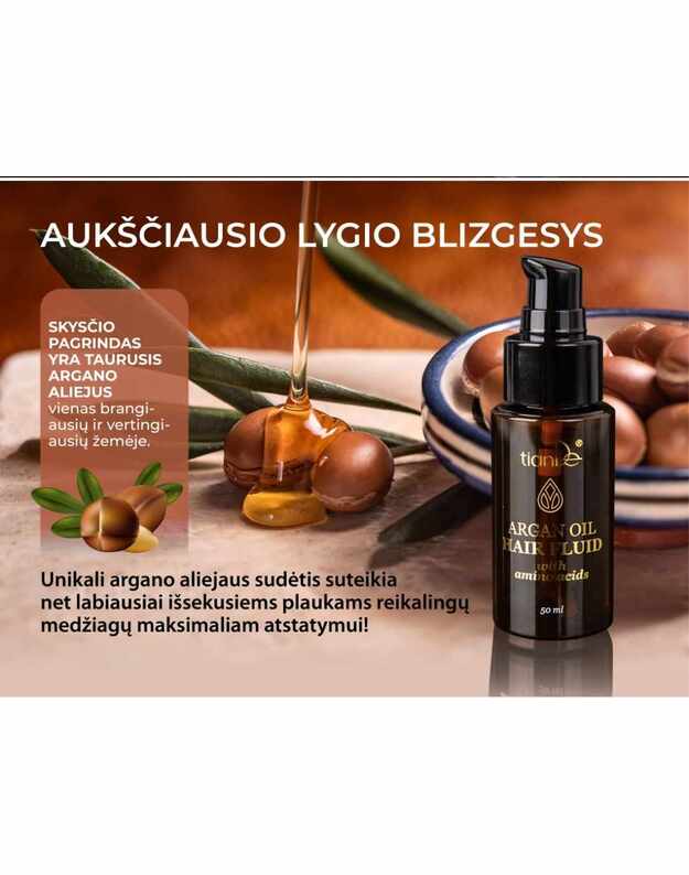 Argano aliejaus fluidas plaukams su amino rūgštimis, 50 ml