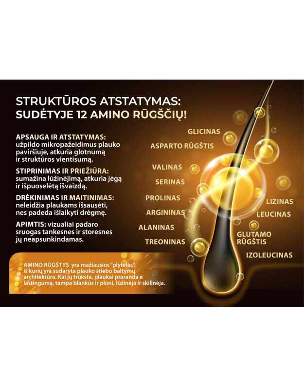 Argano aliejaus fluidas plaukams su amino rūgštimis, 50 ml