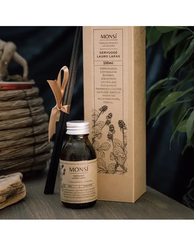 150ml. namų kvapas su lazdelėmis Gervuogė ir lauro lapas