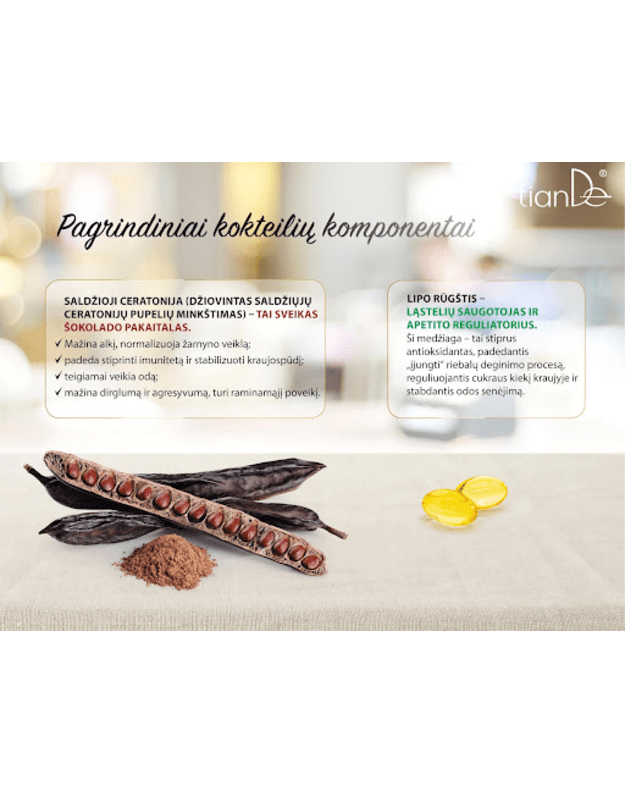 Baltyminis kokteilis su saldžiosiomis ceratonijomis ir linų sėmenimis, su saldikliu Slim Mix MOTERIS 20 g. 6